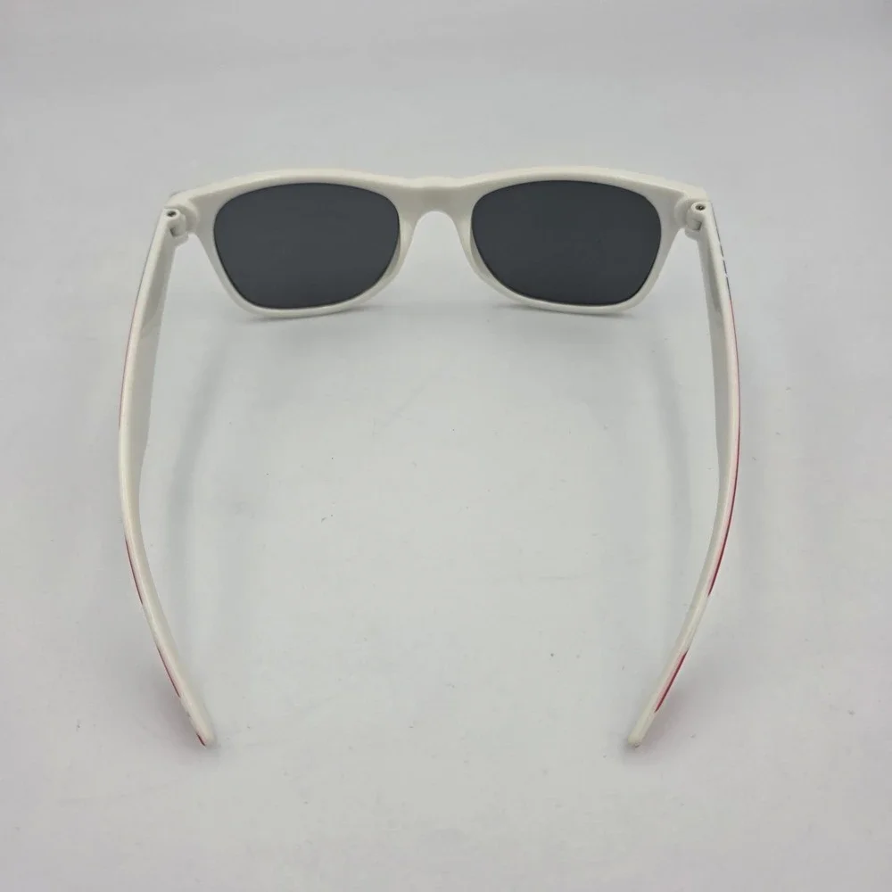 American Flag Sunglasses Patriotic Star USA Flag White Frame Plastic Black Tint